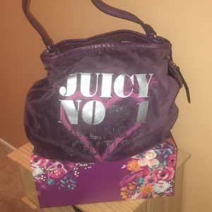 Purple velour Juicy Couture tote